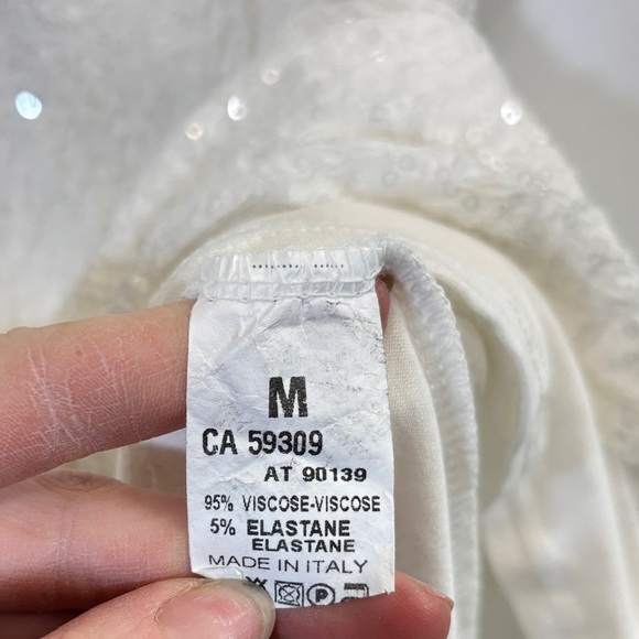 Angela Mara White Sleeveless Tank Top NWT - Picture 4 of 4